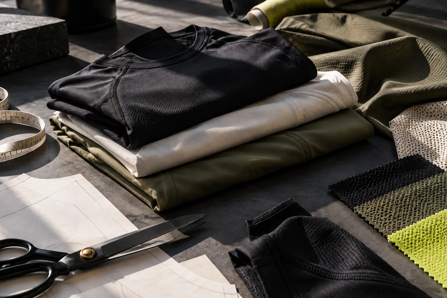 Prendas técnicas y muestras textiles sin marcas